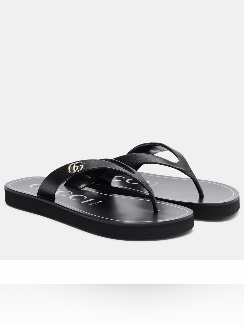 GUCCI GG logo leather flip flops sandals - Picture 1 of 6